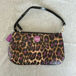 Coach leopard print clutch